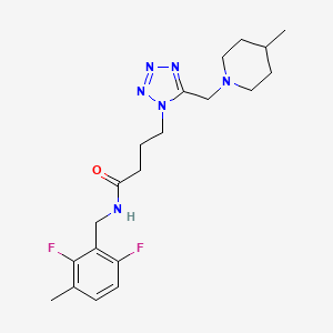 molecular formula C20H28F2N6O B3770132 N-(2,6-difluoro-3-methylbenzyl)-4-{5-[(4-methyl-1-piperidinyl)methyl]-1H-tetrazol-1-yl}butanamide 