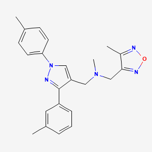 molecular formula C23H25N5O B3770161 N-methyl-1-(4-methyl-1,2,5-oxadiazol-3-yl)-N-{[3-(3-methylphenyl)-1-(4-methylphenyl)-1H-pyrazol-4-yl]methyl}methanamine 