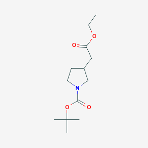 molecular formula C13H23NO4 B037702 Tert-butyl 3-(2-ethoxy-2-oxoethyl)pyrrolidine-1-carboxylate CAS No. 664364-29-8
