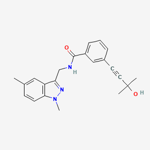 molecular formula C22H23N3O2 B3770218 N-[(1,5-dimethyl-1H-indazol-3-yl)methyl]-3-(3-hydroxy-3-methylbut-1-yn-1-yl)benzamide 