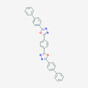 molecular formula C34H22N4O2 B377032 2-[1,1'-Biphenyl]-4-yl-5-[4-(5-[1,1'-biphenyl]-4-yl-1,3,4-oxadiazol-2-yl)phenyl]-1,3,4-oxadiazole 