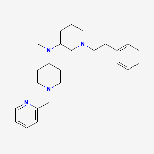 molecular formula C25H36N4 B3770331 N-methyl-1-(2-phenylethyl)-N-[1-(2-pyridinylmethyl)-4-piperidinyl]-3-piperidinamine 