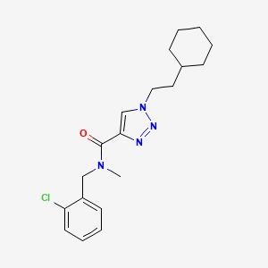 molecular formula C19H25ClN4O B3770361 N-(2-chlorobenzyl)-1-(2-cyclohexylethyl)-N-methyl-1H-1,2,3-triazole-4-carboxamide 