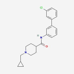 molecular formula C22H25ClN2O B3770370 N-(3'-chloro-3-biphenylyl)-1-(cyclopropylmethyl)-4-piperidinecarboxamide 