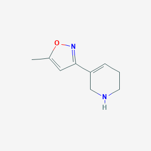 molecular formula C9H12N2O B037704 5-Methyl-3-(1,2,5,6-tetrahydropyridin-3-yl)isoxazole CAS No. 123686-29-3