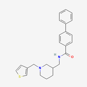molecular formula C24H26N2OS B3770435 N-{[1-(3-thienylmethyl)-3-piperidinyl]methyl}-4-biphenylcarboxamide 