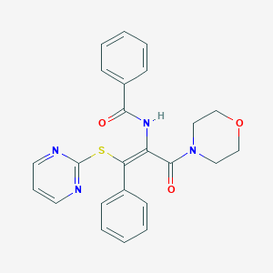 molecular formula C24H22N4O3S B377046 N-[1-(4-morpholinylcarbonyl)-2-phenyl-2-(2-pyrimidinylsulfanyl)vinyl]benzamide 