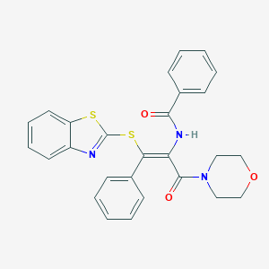 N-[2-(1,3-benzothiazol-2-ylsulfanyl)-1-(4-morpholinylcarbonyl)-2-phenylvinyl]benzamide