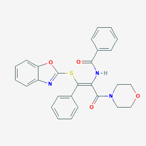 N-[2-(1,3-benzoxazol-2-ylsulfanyl)-1-(4-morpholinylcarbonyl)-2-phenylvinyl]benzamide
