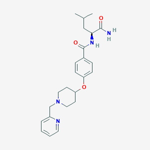 molecular formula C24H32N4O3 B3770538 N~2~-(4-{[1-(2-pyridinylmethyl)-4-piperidinyl]oxy}benzoyl)-L-leucinamide 