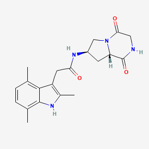 molecular formula C20H24N4O3 B3770546 N-[(7R,8aS)-1,4-dioxo-2,3,6,7,8,8a-hexahydropyrrolo[1,2-a]pyrazin-7-yl]-2-(2,4,7-trimethyl-1H-indol-3-yl)acetamide 
