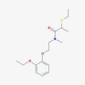 molecular formula C16H25NO3S B3770555 N-[2-(2-ethoxyphenoxy)ethyl]-2-(ethylthio)-N-methylpropanamide 