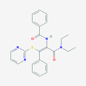 N-[1-[(diethylamino)carbonyl]-2-phenyl-2-(2-pyrimidinylsulfanyl)vinyl]benzamide