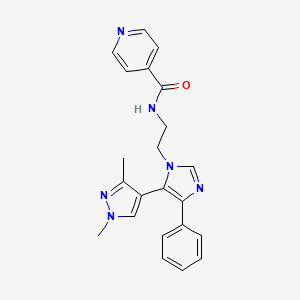 molecular formula C22H22N6O B3770596 N-{2-[5-(1,3-dimethyl-1H-pyrazol-4-yl)-4-phenyl-1H-imidazol-1-yl]ethyl}isonicotinamide 