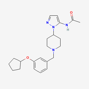 molecular formula C22H30N4O2 B3770626 N-(1-{1-[3-(cyclopentyloxy)benzyl]-4-piperidinyl}-1H-pyrazol-5-yl)acetamide 