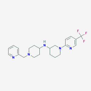 molecular formula C22H28F3N5 B3770645 N-[1-(2-pyridinylmethyl)-4-piperidinyl]-1-[5-(trifluoromethyl)-2-pyridinyl]-3-piperidinamine 