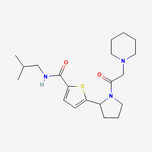 molecular formula C20H31N3O2S B3770720 N-(2-methylpropyl)-5-[1-(2-piperidin-1-ylacetyl)pyrrolidin-2-yl]thiophene-2-carboxamide 