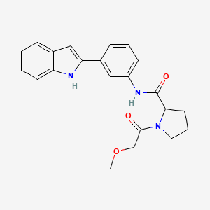 molecular formula C22H23N3O3 B3770722 N-[3-(1H-indol-2-yl)phenyl]-1-(methoxyacetyl)prolinamide 