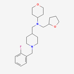 molecular formula C23H35FN2O2 B3770754 N-{[1-(2-fluorobenzyl)-4-piperidinyl]methyl}-N-(tetrahydro-2-furanylmethyl)tetrahydro-2H-pyran-4-amine 