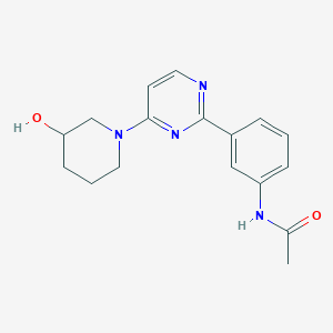 molecular formula C17H20N4O2 B3770809 N-{3-[4-(3-hydroxypiperidin-1-yl)pyrimidin-2-yl]phenyl}acetamide 