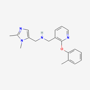 molecular formula C19H22N4O B3770812 N-[(2,3-dimethylimidazol-4-yl)methyl]-1-[2-(2-methylphenoxy)pyridin-3-yl]methanamine 