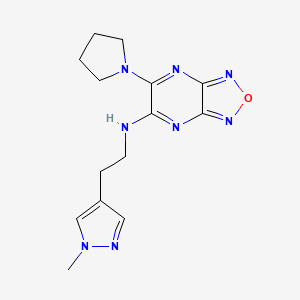 molecular formula C14H18N8O B3770823 N-[2-(1-methyl-1H-pyrazol-4-yl)ethyl]-6-(1-pyrrolidinyl)[1,2,5]oxadiazolo[3,4-b]pyrazin-5-amine 