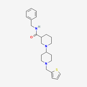 molecular formula C23H31N3OS B3770877 N-benzyl-1-[1-(thiophen-2-ylmethyl)piperidin-4-yl]piperidine-3-carboxamide 