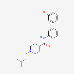 molecular formula C24H32N2O2 B3770887 N-(3'-methoxy-3-biphenylyl)-1-(3-methylbutyl)-4-piperidinecarboxamide 