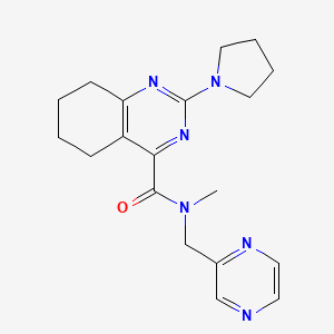 molecular formula C19H24N6O B3771012 N-methyl-N-(pyrazin-2-ylmethyl)-2-pyrrolidin-1-yl-5,6,7,8-tetrahydroquinazoline-4-carboxamide 