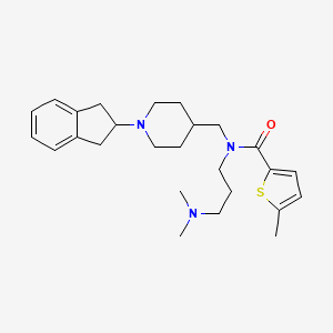 molecular formula C26H37N3OS B3771049 N-{[1-(2,3-dihydro-1H-inden-2-yl)-4-piperidinyl]methyl}-N-[3-(dimethylamino)propyl]-5-methyl-2-thiophenecarboxamide 