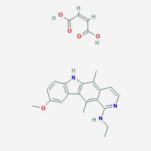 molecular formula C20H21N3O.C4H4O4 B037711 5,11-Dimethyl-N-ethyl-9-methoxy-6H-pyrido(4,3-b)carbazol-1-amine maleate CAS No. 115464-63-6