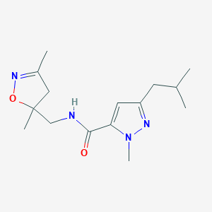 molecular formula C15H24N4O2 B3771133 N-[(3,5-dimethyl-4,5-dihydroisoxazol-5-yl)methyl]-3-isobutyl-1-methyl-1H-pyrazole-5-carboxamide 