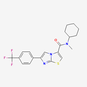 molecular formula C20H20F3N3OS B3771192 N-cyclohexyl-N-methyl-6-[4-(trifluoromethyl)phenyl]imidazo[2,1-b][1,3]thiazole-3-carboxamide 