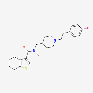 molecular formula C24H31FN2OS B3771207 N-({1-[2-(4-fluorophenyl)ethyl]-4-piperidinyl}methyl)-N-methyl-4,5,6,7-tetrahydro-1-benzothiophene-3-carboxamide 