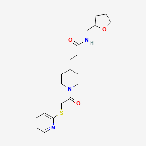 molecular formula C20H29N3O3S B3771219 N-(oxolan-2-ylmethyl)-3-[1-(2-pyridin-2-ylsulfanylacetyl)piperidin-4-yl]propanamide 