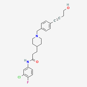 molecular formula C25H28ClFN2O2 B3771277 N-(3-chloro-4-fluorophenyl)-3-{1-[4-(4-hydroxy-1-butyn-1-yl)benzyl]-4-piperidinyl}propanamide 