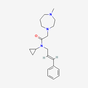molecular formula C20H29N3O B3771340 N-cyclopropyl-2-(4-methyl-1,4-diazepan-1-yl)-N-[(2E)-3-phenylprop-2-en-1-yl]acetamide 