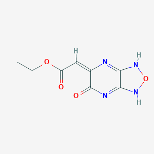 molecular formula C8H8N4O4 B377135 ethyl (2E)-2-(5-oxo-1,3-dihydro-[1,2,5]oxadiazolo[3,4-b]pyrazin-6-ylidene)acetate 