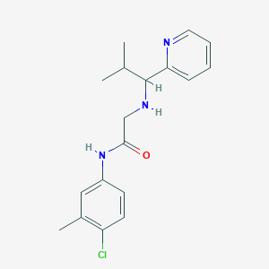 molecular formula C18H22ClN3O B3771359 N-(4-chloro-3-methylphenyl)-2-[(2-methyl-1-pyridin-2-ylpropyl)amino]acetamide 