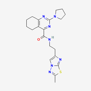 molecular formula C20H25N7OS B3771395 N-[2-(2-methylimidazo[2,1-b][1,3,4]thiadiazol-6-yl)ethyl]-2-pyrrolidin-1-yl-5,6,7,8-tetrahydroquinazoline-4-carboxamide 