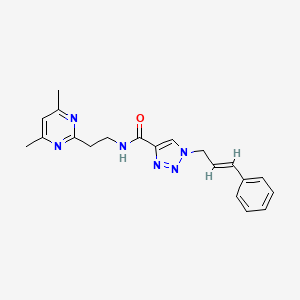 molecular formula C20H22N6O B3771439 N-[2-(4,6-dimethyl-2-pyrimidinyl)ethyl]-1-[(2E)-3-phenyl-2-propen-1-yl]-1H-1,2,3-triazole-4-carboxamide 