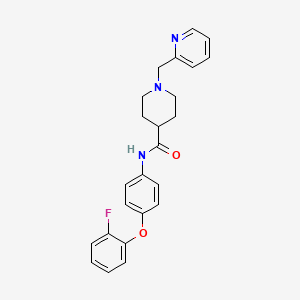 molecular formula C24H24FN3O2 B3771452 N-[4-(2-fluorophenoxy)phenyl]-1-(2-pyridinylmethyl)-4-piperidinecarboxamide 