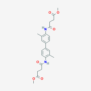 molecular formula C24H28N2O6 B377149 Methyl 4-({4'-[(4-methoxy-4-oxobutanoyl)amino]-3,3'-dimethyl[1,1'-biphenyl]-4-yl}amino)-4-oxobutanoate 