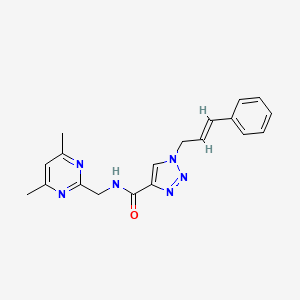 molecular formula C19H20N6O B3771537 N-[(4,6-dimethyl-2-pyrimidinyl)methyl]-1-[(2E)-3-phenyl-2-propen-1-yl]-1H-1,2,3-triazole-4-carboxamide 