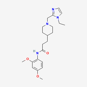 molecular formula C22H32N4O3 B3771622 N-(2,4-dimethoxyphenyl)-3-{1-[(1-ethyl-1H-imidazol-2-yl)methyl]-4-piperidinyl}propanamide 