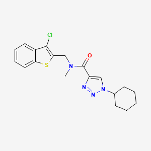 molecular formula C19H21ClN4OS B3771651 N-[(3-chloro-1-benzothien-2-yl)methyl]-1-cyclohexyl-N-methyl-1H-1,2,3-triazole-4-carboxamide 