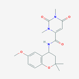 molecular formula C19H23N3O5 B3771741 N-(6-methoxy-2,2-dimethyl-3,4-dihydro-2H-chromen-4-yl)-1,3-dimethyl-2,6-dioxo-1,2,3,6-tetrahydropyrimidine-4-carboxamide 