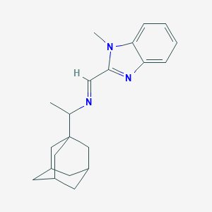 molecular formula C21H27N3 B377180 (E)-[1-(ADAMANTAN-1-YL)ETHYL][(1-METHYL-1H-1,3-BENZODIAZOL-2-YL)METHYLIDENE]AMINE 