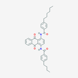 molecular formula C38H38N2O4 B377182 4-butyl-N-(4-{[(4-hexylphenyl)carbonyl]amino}-9,10-dioxo-9,10-dihydroanthracen-1-yl)benzamide 
