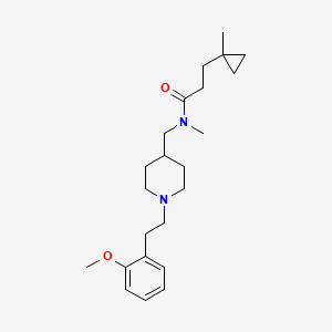 molecular formula C23H36N2O2 B3771853 N-({1-[2-(2-methoxyphenyl)ethyl]-4-piperidinyl}methyl)-N-methyl-3-(1-methylcyclopropyl)propanamide 